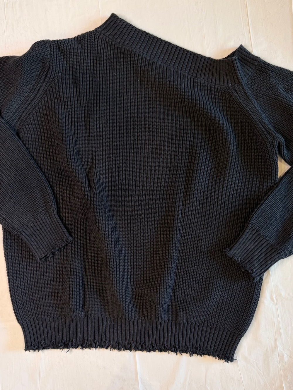 MINNIEROSE Black Distressed Knit Sweater – Size M